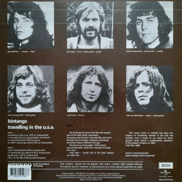 BINTANGS - TRAVELLING IN THE USA (1970) - LP 180GR 2022 EDITION BLUES ROCK SIFIR PLAK