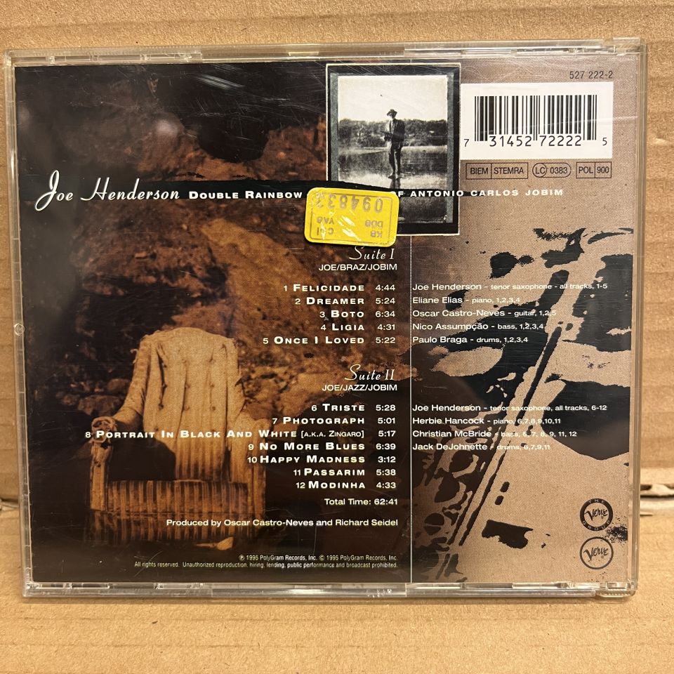 JOE HENDERSON – DOUBLE RAINBOW - THE MUSIC OF ANTONIO CARLOS JOBIM (1995) - CD 2.EL