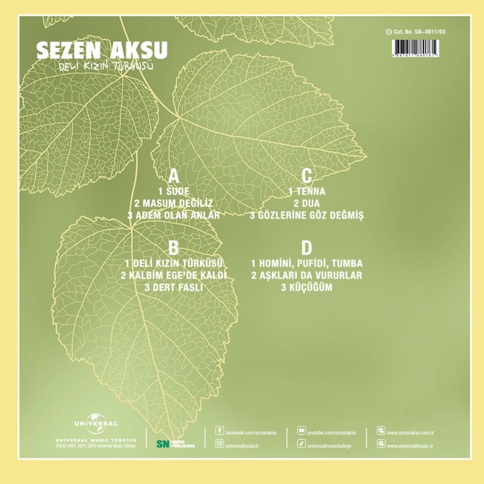 SEZEN AKSU - DELİ KIZIN TÜRKÜSÜ (1993) - 2LP 180GR 2025 EDİSYON SIFIR PLAK