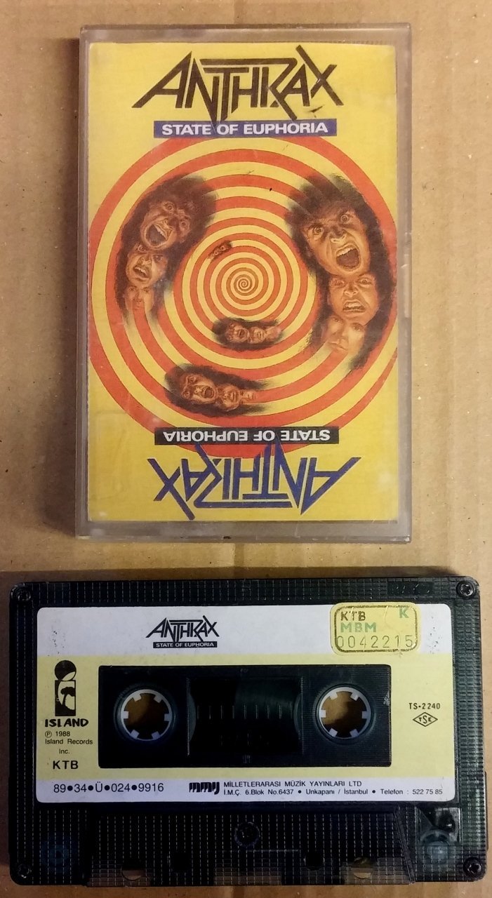 ANTHRAX - STATE OF EUPHORIA CASSETTE MADE IN TURKEY ''USED''