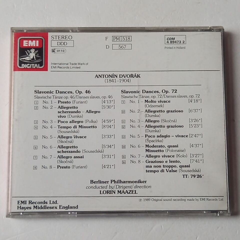 DVORAK: SLAVONIC DANCES, OP.46 & 72 - BERLINER PHILHARMONIKER, MAAZEL (1989) - CD 2.EL