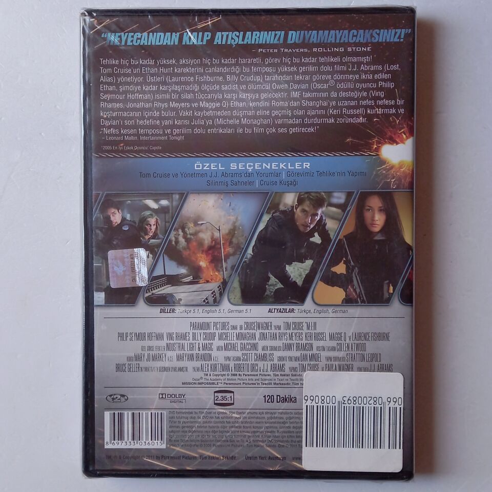 MISSION IMPOSSIBLE 3 / GÖREVİMİZ TEHLİKE 3 - TOM CRUISE - DVD AMBALAJINDA SIFIR