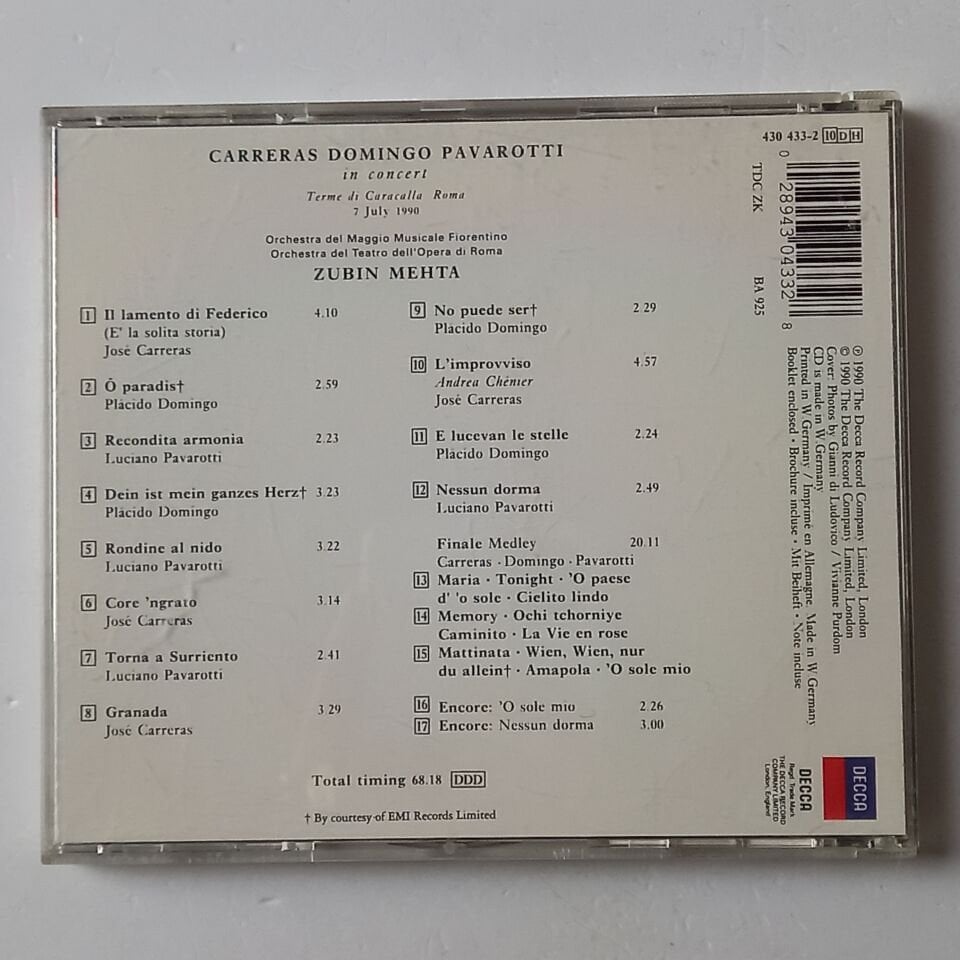 CARRERAS, DOMINGO, PAVAROTTI – IN CONCERT (1990) - CD REMASTERED 2.EL