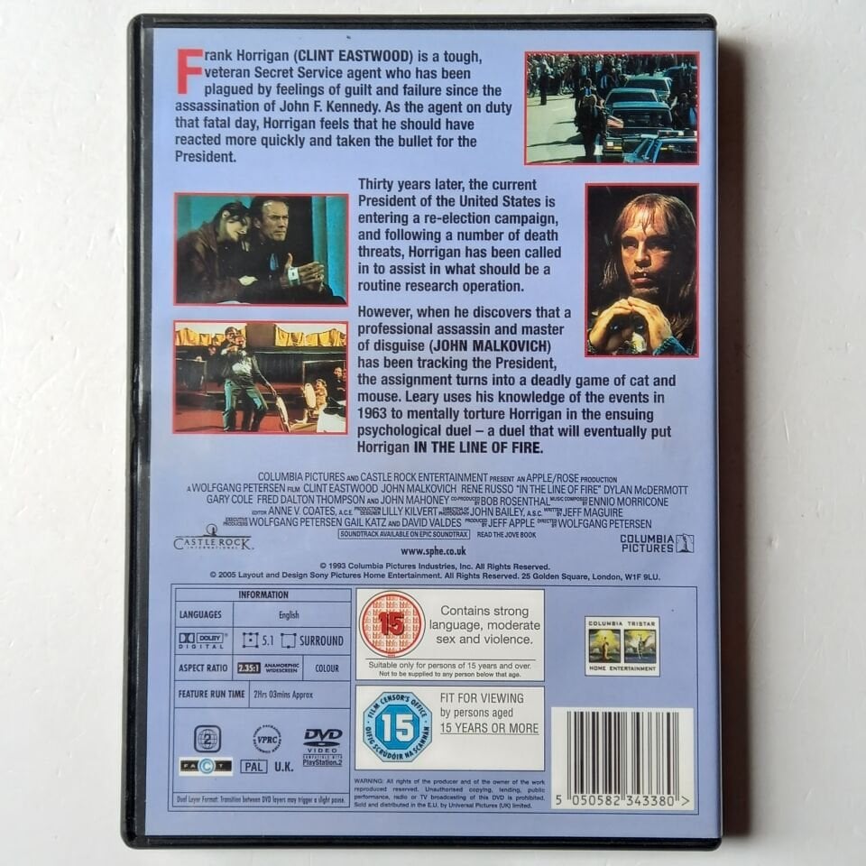 IN THE LINE OF FIRE - CLINT EASTWOOD, JOHN MALKOVICH - DVD 2.EL