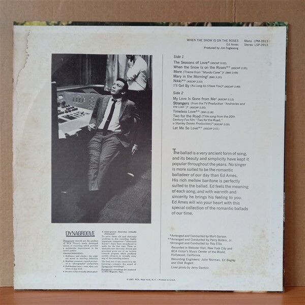ED AMES – WHEN THE SNOW IS ON THE ROSES (1967) - LP 2.EL PLAK