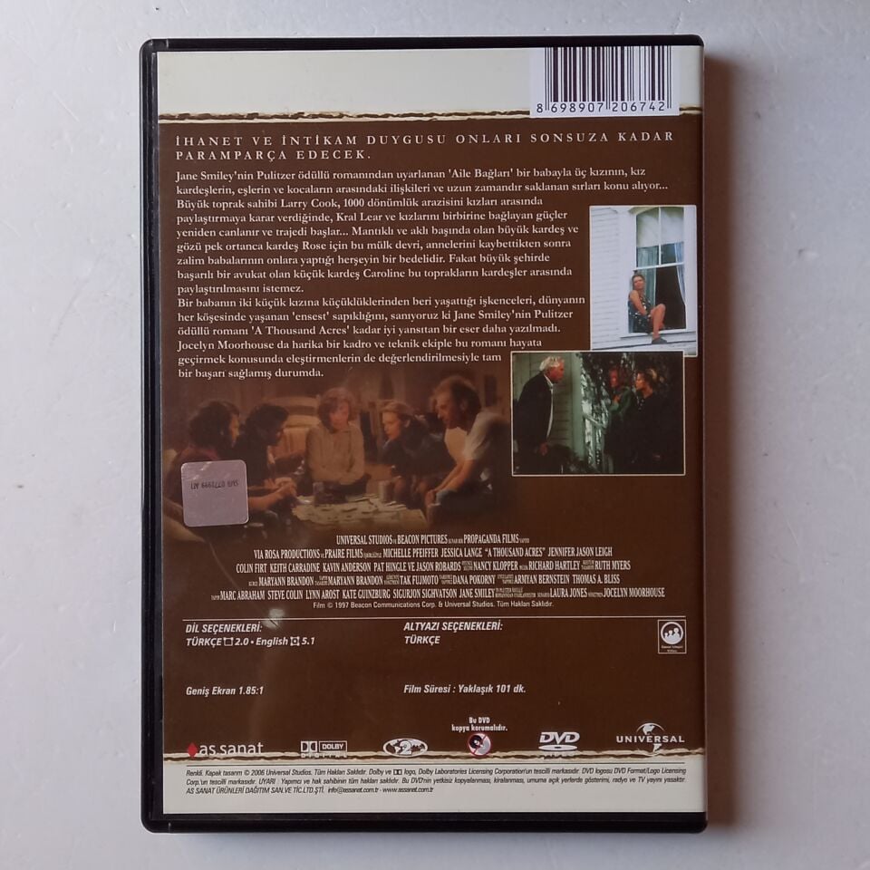 AİLE BAĞLARI / A THOUSAND ACRES - MICHELLE PFEIFFER, JESSICA LANGE - DVD 2.EL