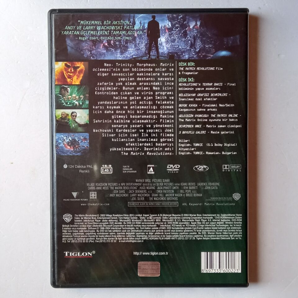 MATRIX REVOLUTIONS - KEANU REEVES, LAURENCE FISHBURNE - 2DVD 2.EL