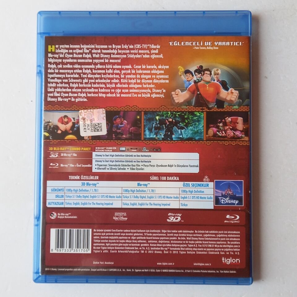 OYUNBOZAN RALPH / WRECK IT RALPH - BLU-RAY 2.EL