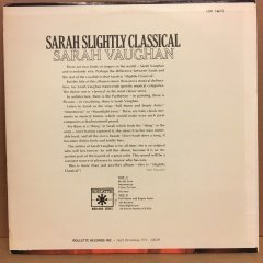 SARAH VAUGHAN - SARAH SLIGHTLY CLASSICAL 2.EL PLAK