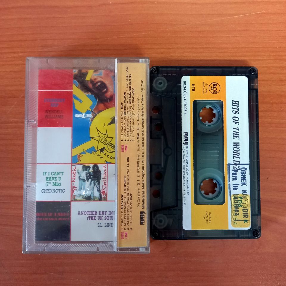 HITS OF THE WORLD 2 / BLACK BOX, SNAP, WENDELL WILLIAMS, GURU JOSH, CHYP-NOTIC (1990) - KASET 2.EL