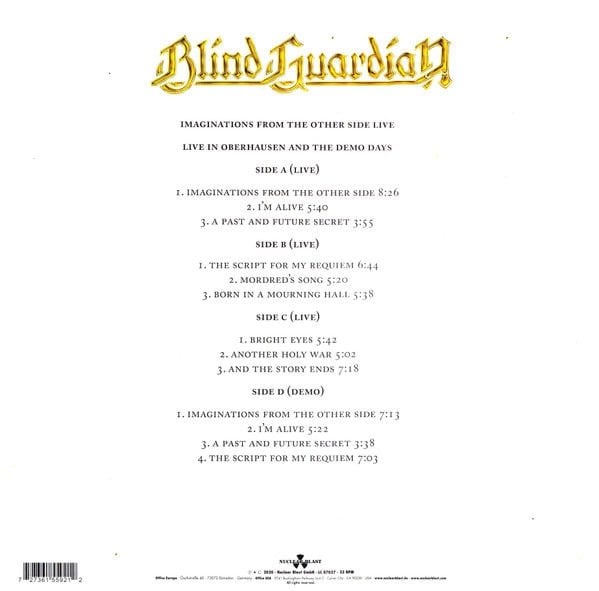 BLIND GUARDIAN - IMAGINATIONS FROM THE OTHER SIDE LIVE (2020) - 2LP LIVE ALBUM + DEMOS SIFIR PLAK