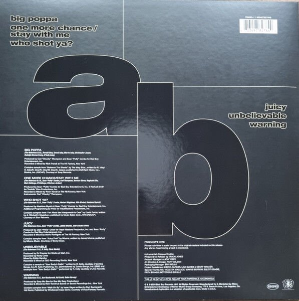 THE NOTORIOUS B.I.G - READY TO DIE / INSTRUMENTALS (2024) - LP 6 TRACKS E.P. 12'' 45RPM RECORD STORE DAY (RSD) EDITION SIFIR PLAK