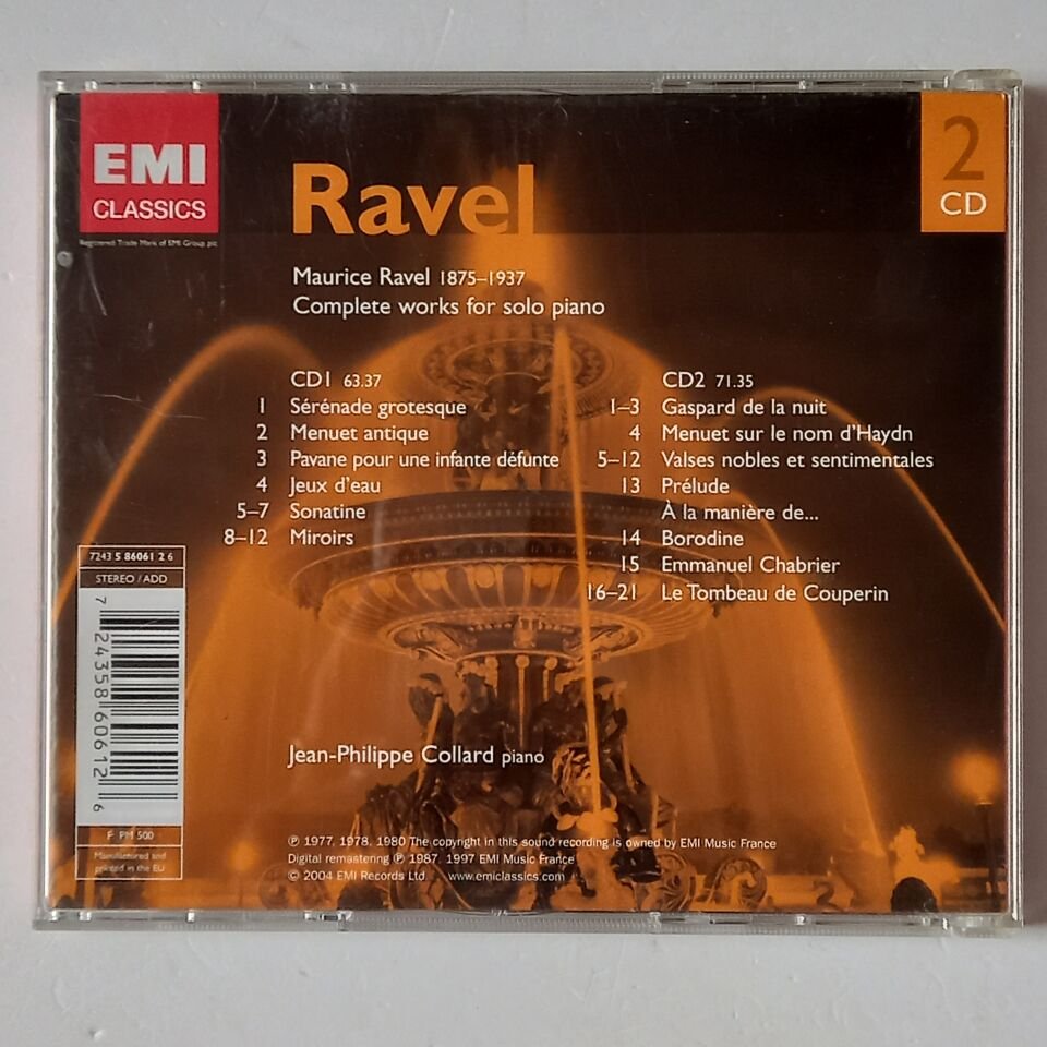 RAVEL: COMPLETE WORKS FOR SOLO PIANO - JEAN-PHILIPPE COLLARD (2004) - 2CD 2.EL