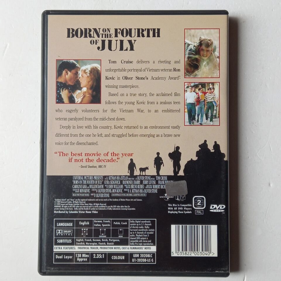 BORN ON THE FOURTH OF JULY - TOM CRUISE - DVD 2.EL
