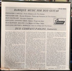BAROQUE MUSIC FOR DUO GUITAR, DUO COMPANY PAOLINI - PLAK 2.EL