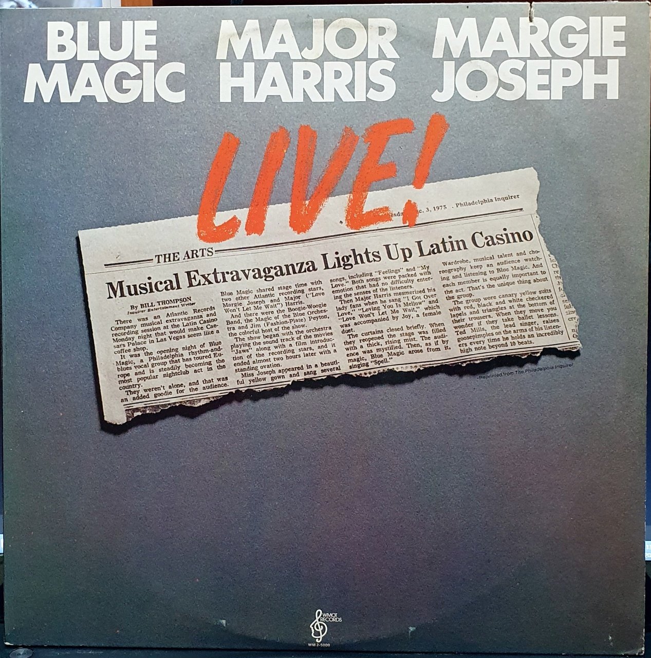 BLUE MAGIC / MAJOR HARRIS / MARGIE JOSEPH - LIVE (1976) - 2LP 2.EL PLAK