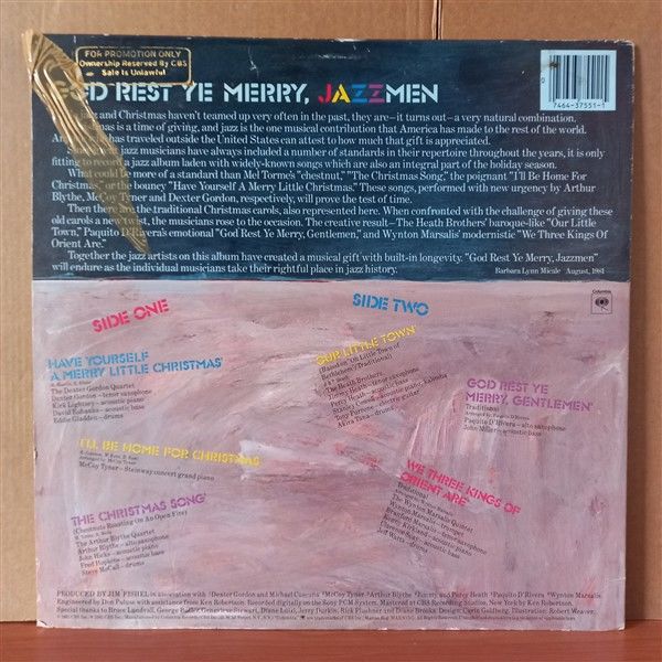 GOD REST YE MERRY, JAZZMEN / DEXTER GORDON, MCCOY TYNER, JIMMY HEATH, WYNTON MARSALIS, PERCY HEATH (1981) - LP 2.EL PLAK