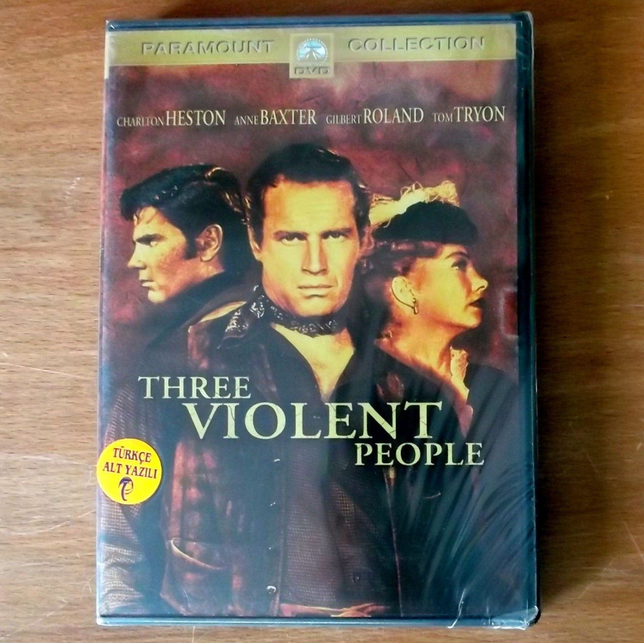 THREE VIOLENT PEOPLE CHARLTON HESTON DVD SIFIR