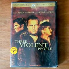 THREE VIOLENT PEOPLE CHARLTON HESTON DVD SIFIR