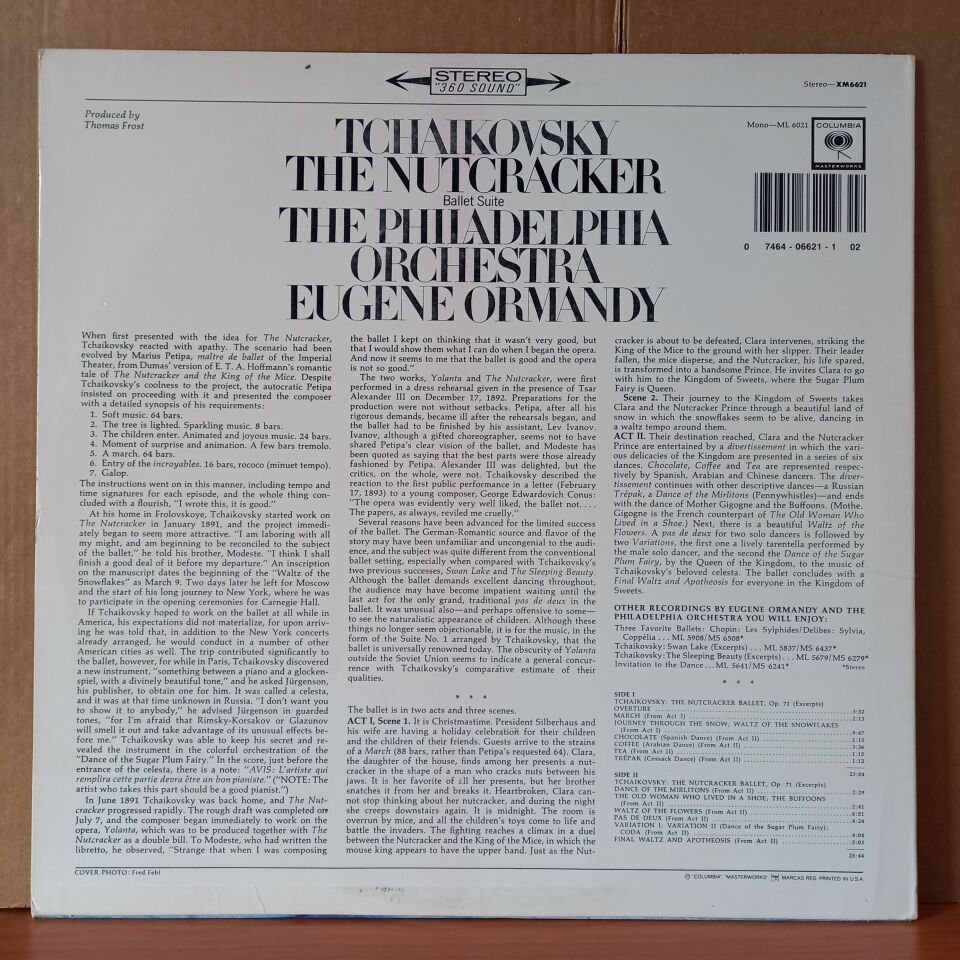 TCHAIKOVSKY: THE NUTCRACKER BALLET SUITE / THE PHILADELPHIA ORCHESTRA, EUGENE ORMANDY - LP 2.EL PLAK