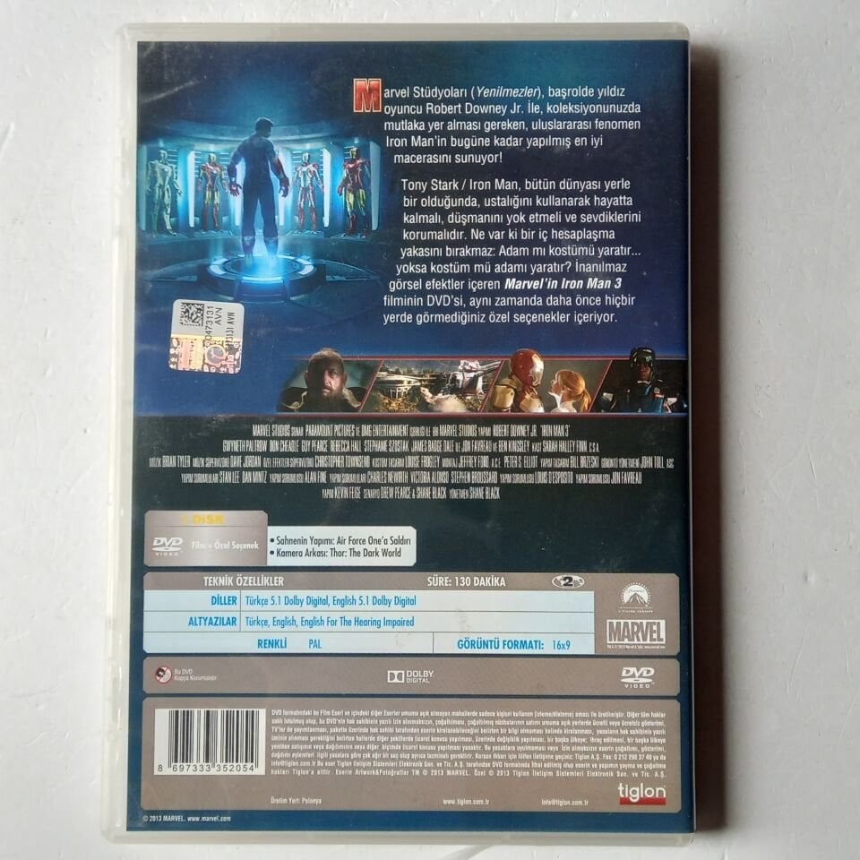 IRON MAN 3 - ROBERT DOWNEY JR, GWYNETH PALTROW - DVD 2.EL