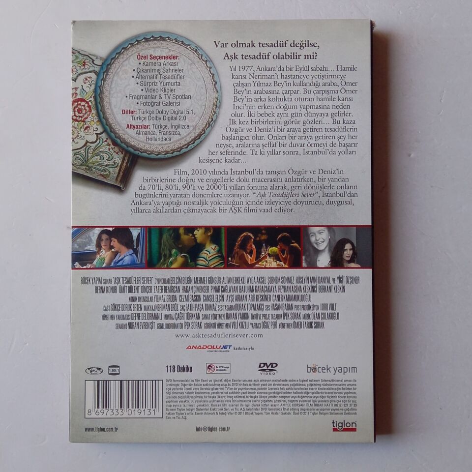 AŞK TESADÜFLERİ SEVER - MEHMET GÜNSÜR, BELÇİM BİLGİN - 2DVD 2.EL