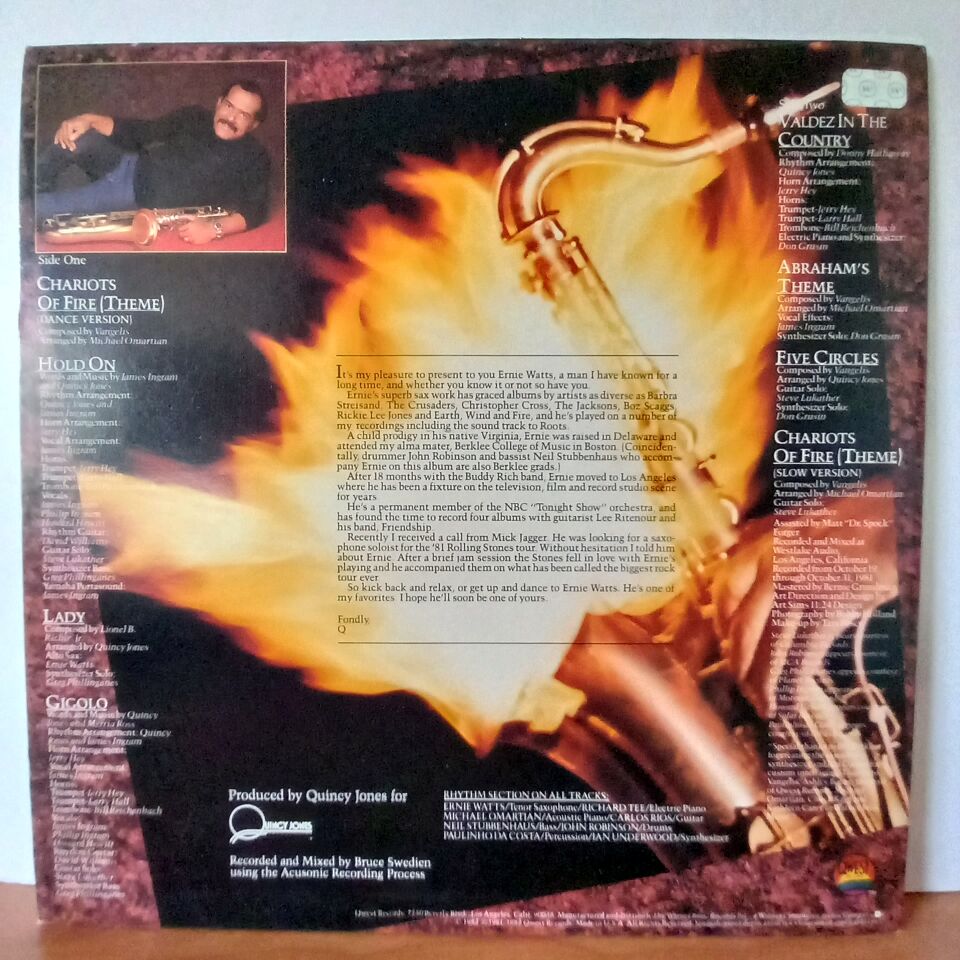 ERNIE WATTS – CHARIOTS OF FIRE (1982) - LP 2.EL PLAK