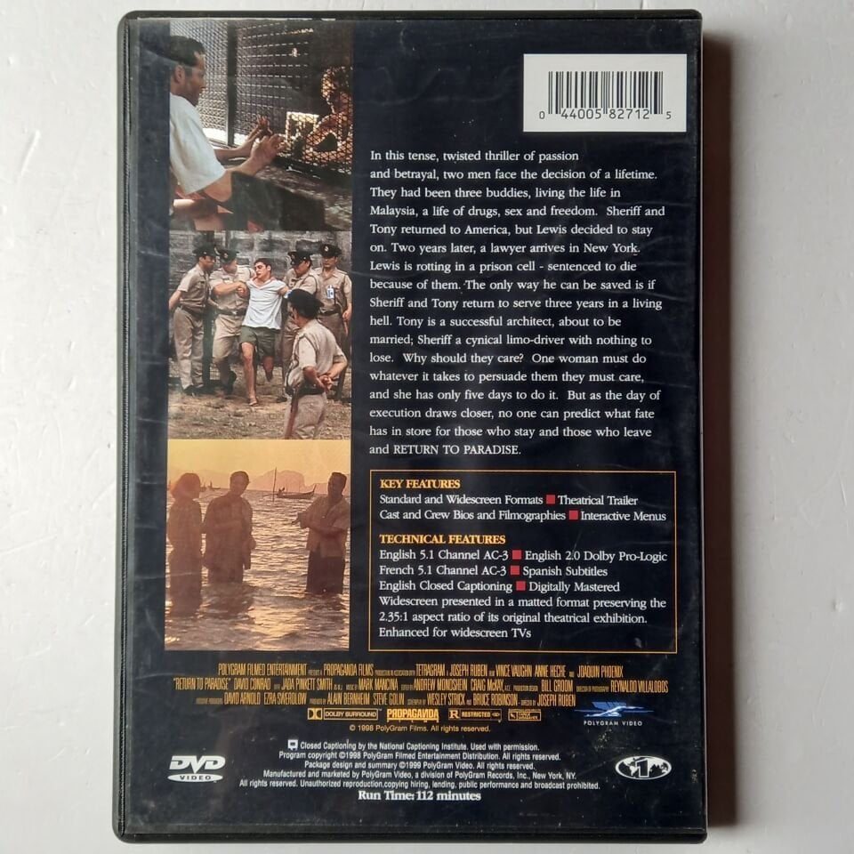 RETURN TO PARADISE - VINCE VAUGHN, JOAQUIN PHOENIX - DVD 2.EL 1.BÖLGE