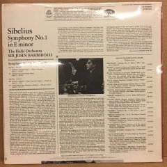 SIBELIUS - SYMPHONY NO.1 SIR JOHN BARBIROLLI SIFIR PLAK