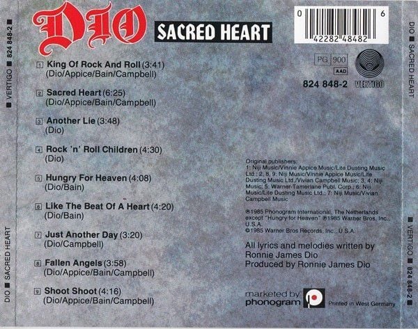 DIO - SACRED HEART (1985) - CD REMASTERED REISSUE AMBALAJINDA SIFIR