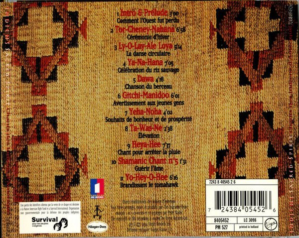 INDIENS - SACRED SPIRIT / CHANTS DES INDIENS D\' AMERIQUE (1994) - CD AMBALAJINDA SIFIR