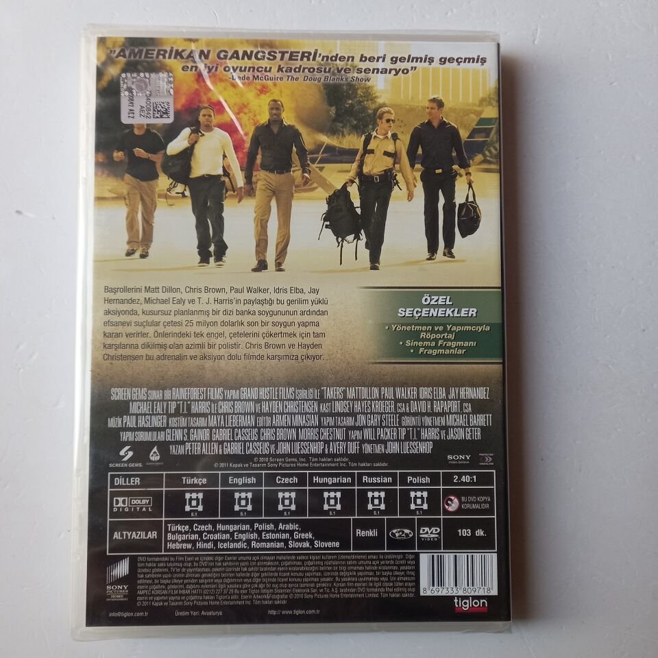 SON VURGUN - TAKERS - MATT DILLON - PAUL WALKER - DVD SIFIR