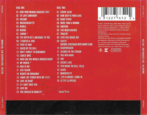 BEE GEES – THEIR GREATEST HITS: THE RECORD (1994) - 2CD REISSUE AMBALAJINDA SIFIR