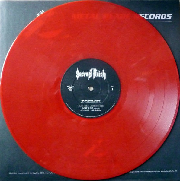 SACRED REICH - IGNORANCE (1987) - LP 2021 RED MARBLED COLOURED & NUMBERED EDITION SIFIR PLAK