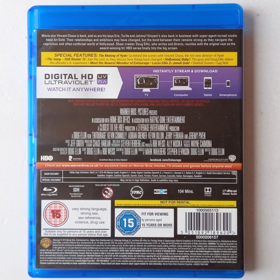 ENTOURAGE: THE MOVIE - KEVIN CONNOLLY, ADRIAN GRENIER, KEVIN DILLON - BLU-RAY BÖLGE B 2.EL