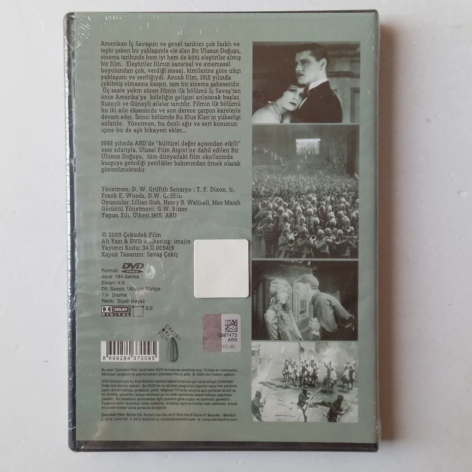 BİR ULUSUN DOĞUŞU - D.W. GRIFFITH - DVD AMBALAJINDA SIFIR