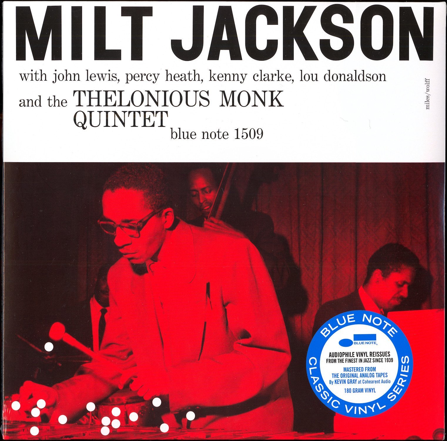 MILT JACKSON WITH JOHN LEWIS, PERCY HEATH, KENNY CLARKE, LOU DONALDSON AND THE THELONIOUS MONK QUINTET (1955) - LP BLUE NOTE CLASSIC VINYL SERIES 180GR 2022 EDITION SIFIR PLAK