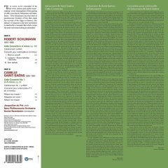 SCHUMANN & SAINT-SAENS: CELLO CONCERTOS, JACQUELINE DU PRE, DANIEL BARENBOIM - LP 2018 BASIM PLAK SIFIR