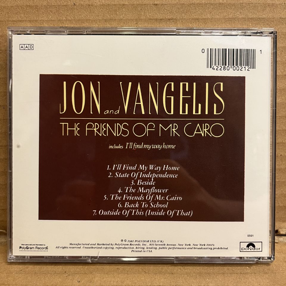 JON AND VANGELIS – THE FRIENDS OF MR. CAIRO (1981) - CD 2.EL