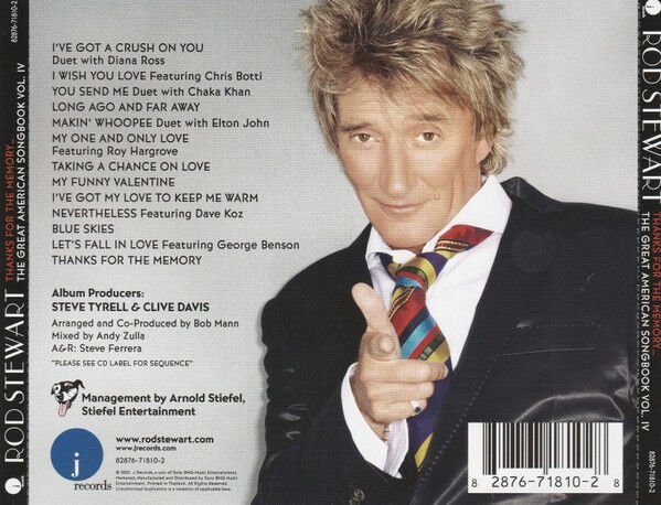 ROD STEWART – THANKS FOR THE MEMORY... THE GREAT AMERICAN SONGBOOK VOLUME IV (2005) - CD AMBALAJINDA SIFIR