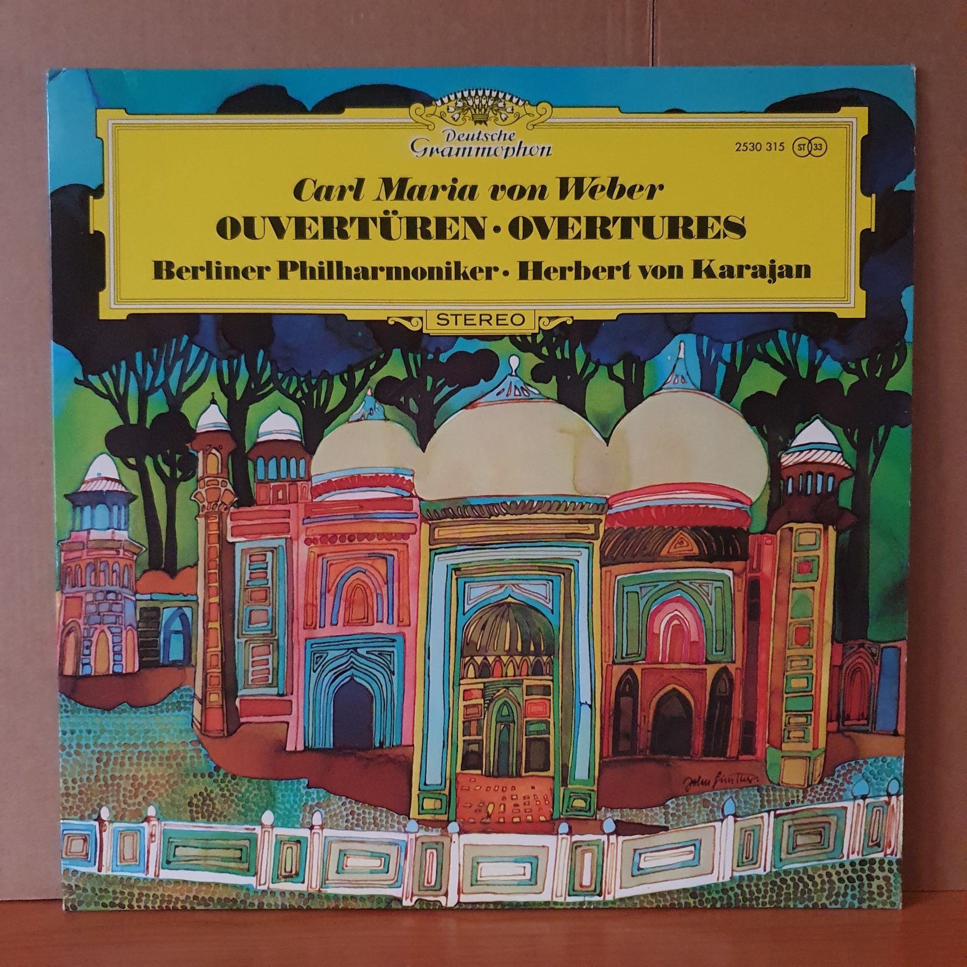 CARL MARIA VON WEBER: OUVERTÜREN / OVERTURES / BERLINER PHILHARMONIKER, HERBERT VON KARAJAN (1973) - LP 2.EL PLAK