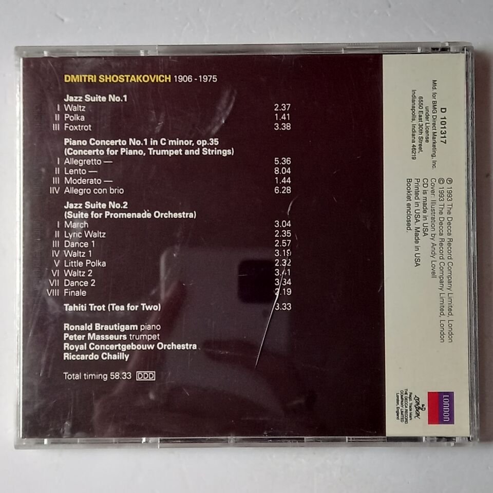 SHOSTAKOVICH: JAZZ MUSIC  – ROYAL CONCERTGEBOUW ORCHESTRA, RICCARDO CHAILLY  (1993) - CD 2.EL