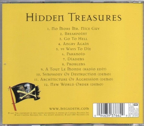 MEGADETH – HIDDEN TREASURES (1995) - CD 2007 REISSUE JEWEL CASE AMBALAJINDA SIFIR