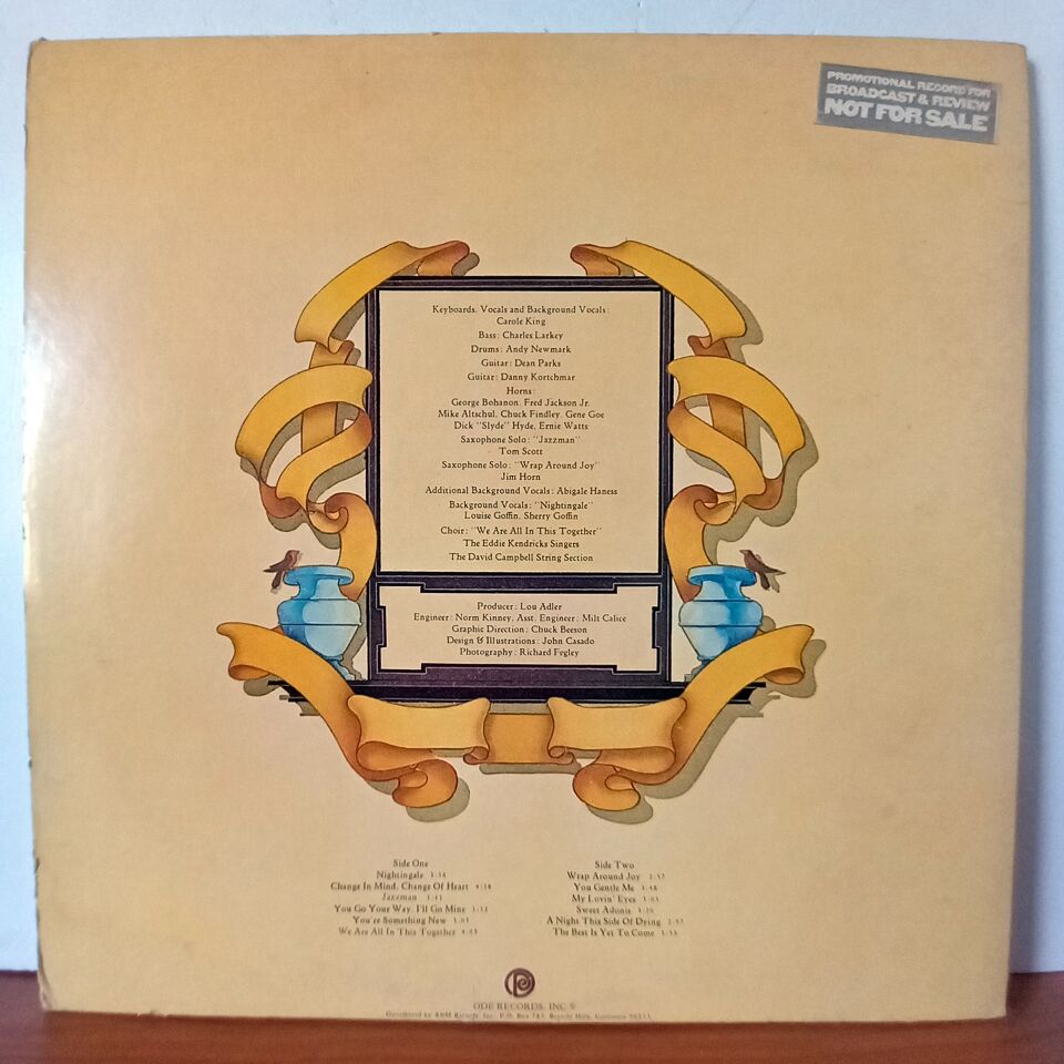 CAROLE KING – WRAP AROUND JOY (1974) - LP 2.EL PLAK