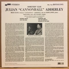 CANNONBALL ADDERLEY - SOMETHIN' ELSE (MILES DAVIS, HANK JONES..) (1958) 2012 BLUE NOTE REISSUE 2.EL PLAK