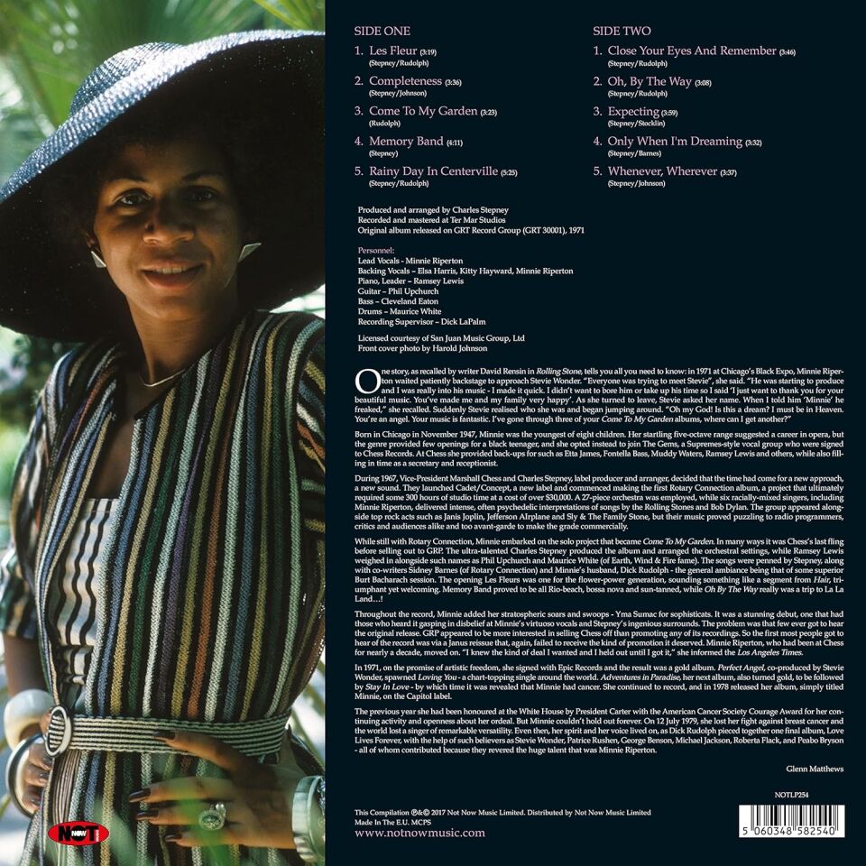 MINNIE RIPERTON - COME TO MY GARDEN (1970) - LP 2017 TRANSLUCENT  GREEN COLOURED SIFIR PLAK