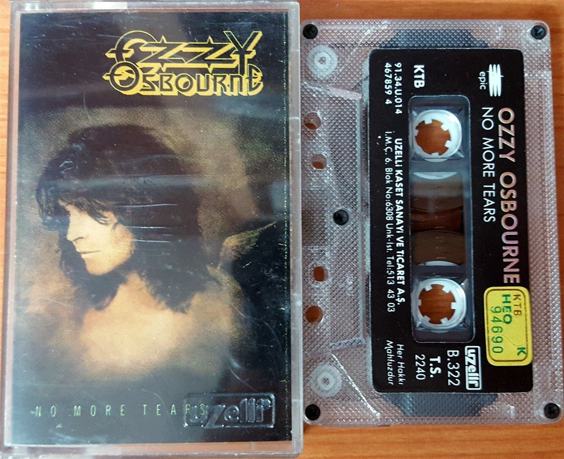 OZZY OSBOURNE - NO MORE TEARS (1991) UZELLI CASSETTE MADE IN TURKEY ''USED'' PAPER LABEL