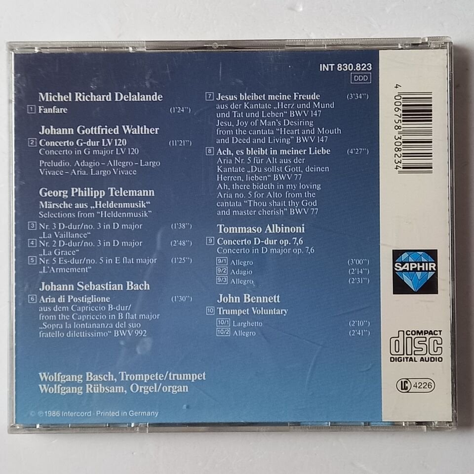 WOLFGANG BASCH, WOLFGANG RÜBSAM – BAROCKE TROMPETENMUSIK / BAROQUE MUSIC FOR TRUMPET (1981) - CD 1986 REISSUE 2.EL