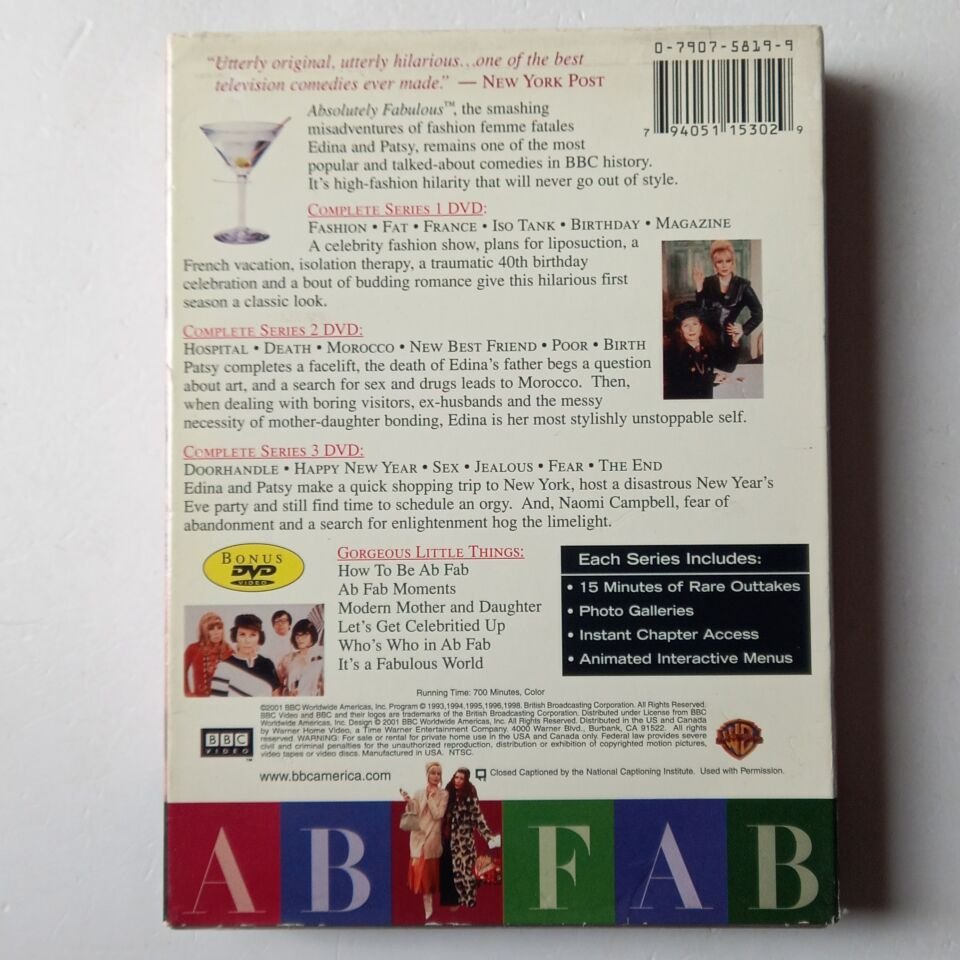 ABSOLUTELY FABULOUS - SERIES 1 TO 3 - DVD 2.EL 1.BÖLGE
