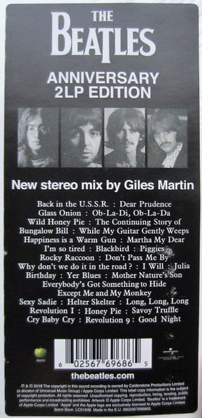 THE BEATLES - WHITE ALBUM (1968) - 2LP 180GR 2018 REISSUE HALF SPEED MASTERING NEW STEREO MIX SIFIR PLAK